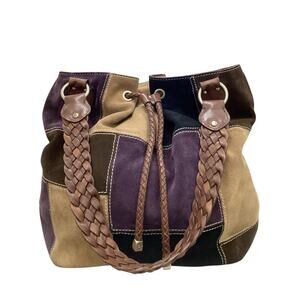 Michael Kors Purse Women’s Suede Leather/Smooth Leather Combination Brown Purple